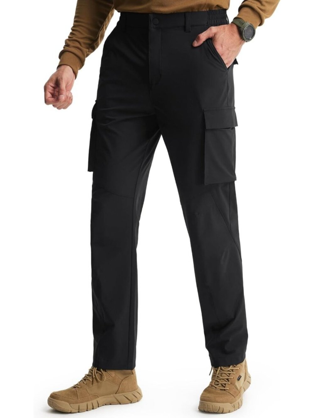Men's Hiking Cargo Pants with Pockets, Straight Leg, UPF Protection, Outdoor
